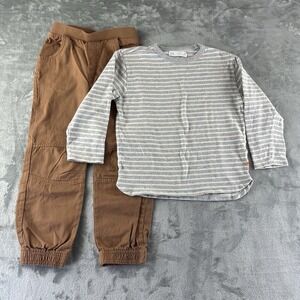 Zara Outfit Set Boy's 7 Pants Sweater Mixed Brands Gray Brown